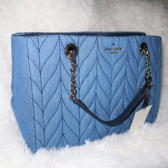 SOLD!!!Kate Spade Briar Lane Denim Satchel - Picture 5 of 12